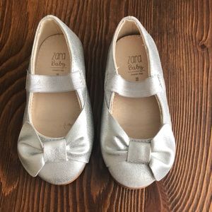 Zara baby silver ballerina shoes